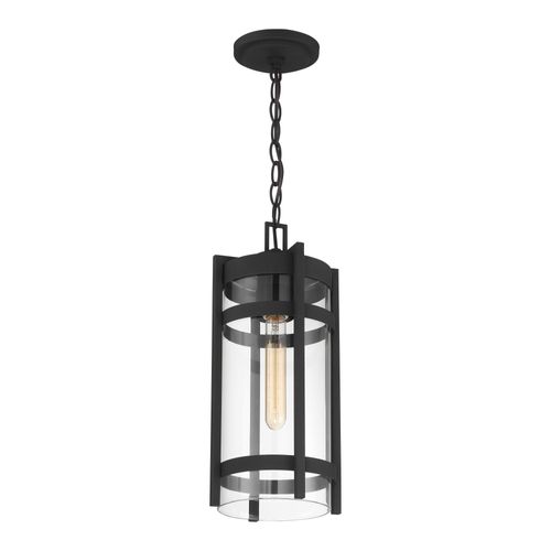 Main product image of Tofino 1 Light Hanging Lantern Textured Black Finish w/ Clear Glass