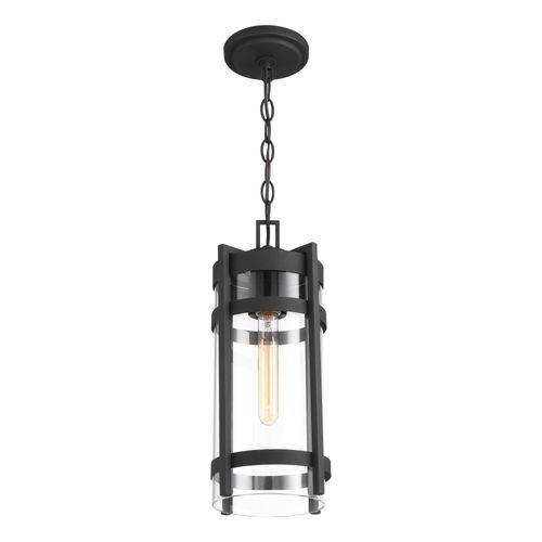 Main product image of Tofino 1 Light Hanging Lantern Textured Black Finish w/ Clear Glass
