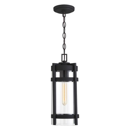 Main product image of Tofino 1 Light Hanging Lantern Textured Black Finish w/ Clear Glass