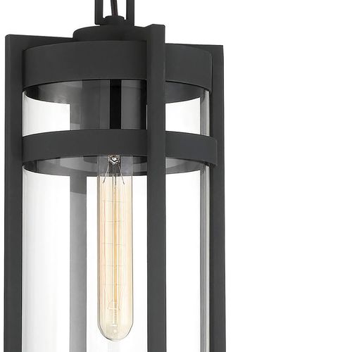 Main product image of Tofino 1 Light Hanging Lantern Textured Black Finish w/ Clear Glass