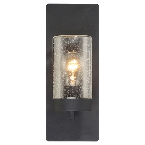 Main product image of Indie 1 Light Small Wall Sconce Textured Black Finish w/ Clear Seeded Glass