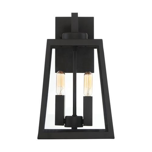 Main product image of Halifax 2 Light Medium Lantern Matte Black Finish w/ Clear Glass