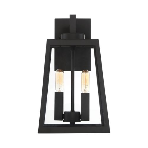 Main product image of Halifax 2 Light Medium Lantern Matte Black Finish w/ Clear Glass