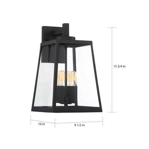 Main product image of Halifax 4 Light Large Lantern Matte Black Finish w/ Clear Glass