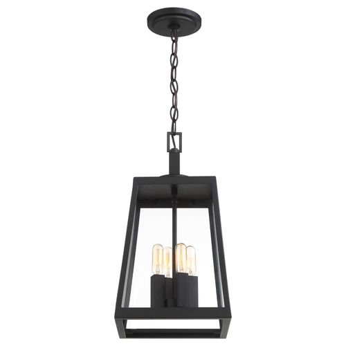 Main product image of Halifax 4 Light Hanging Lantern Matte Black Finish w/ Clear Glass
