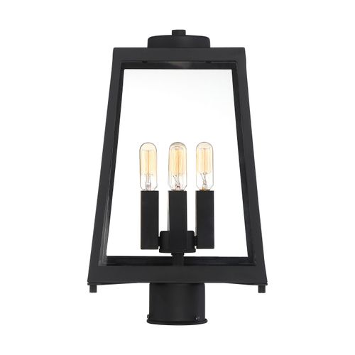 Main product image of Halifax 4 Light Post Lantern Matte Black Finish w/ Clear Glass