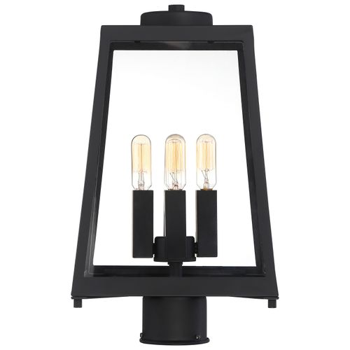 Main product image of Halifax 4 Light Post Lantern Matte Black Finish w/ Clear Glass