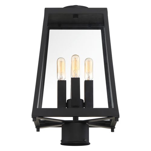 Main product image of Halifax 4 Light Post Lantern Matte Black Finish w/ Clear Glass