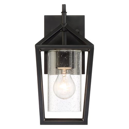 Main product image of Hopewell 1 Light Small Lantern Matte Black Finish w/ Clear Seeded Glass