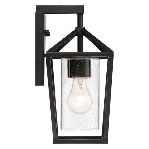Main product image of Hopewell 1 Light Small Lantern Matte Black Finish w/ Clear Seeded Glass