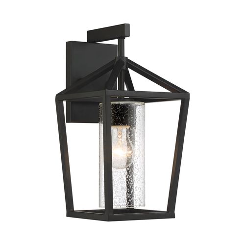 Main product image of Hopewell 1 Light Medium Lantern Matte Black Finish w/ Clear Seeded Glass