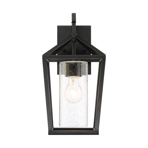Main product image of Hopewell 1 Light Medium Lantern Matte Black Finish w/ Clear Seeded Glass