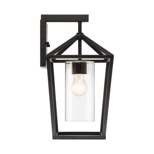 Main product image of Hopewell 1 Light Large Lantern Matte Black Finish w/ Clear Seeded Glass