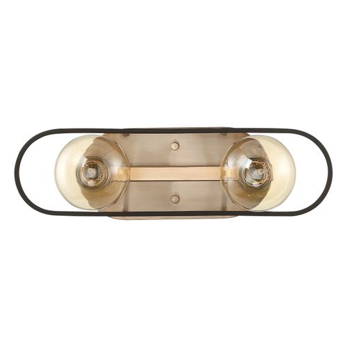 Main product image of Chassis 2 Light Vanity Copper Brushed Brass Finish w/ Matte Black Frame