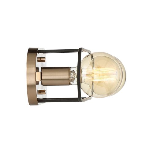 Main product image of Chassis 2 Light Vanity Copper Brushed Brass Finish w/ Matte Black Frame
