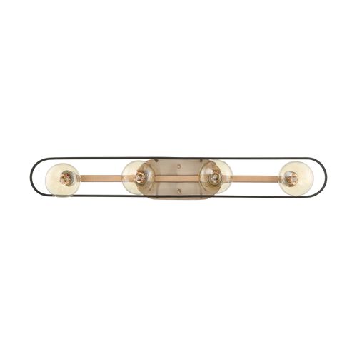 Main product image of Chassis 4 Light Vanity Copper Brushed Brass Finish w/ Matte Black Frame