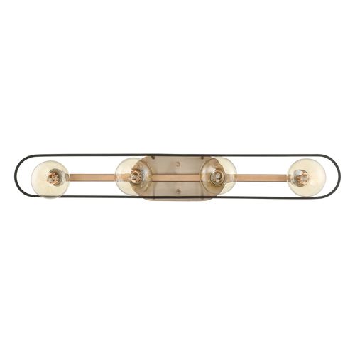 Main product image of Chassis 4 Light Vanity Copper Brushed Brass Finish w/ Matte Black Frame
