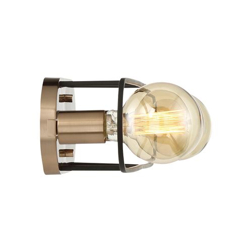 Main product image of Chassis 4 Light Vanity Copper Brushed Brass Finish w/ Matte Black Frame
