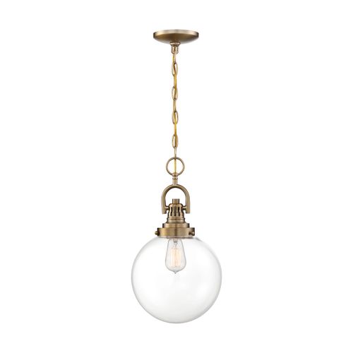 Main product image of Skyloft 1 Light Pendant Fixture Burnished Brass Finish w/ Clear Glass