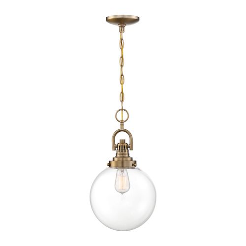 Main product image of Skyloft 1 Light Pendant Fixture Burnished Brass Finish w/ Clear Glass