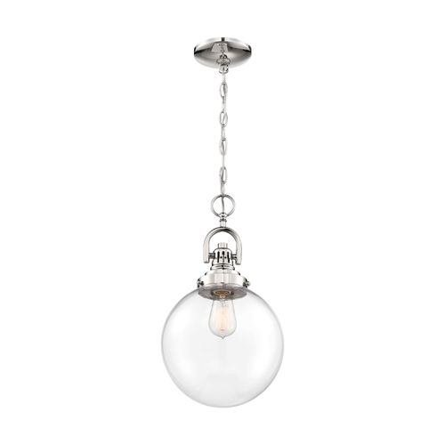 Main product image of Skyloft 1 Light Pendant Fixture Polished Nickel Finish w/ Clear Glass