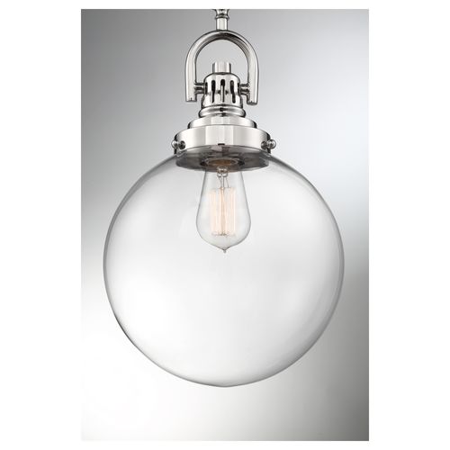 Main product image of Skyloft 1 Light Pendant Fixture Polished Nickel Finish w/ Clear Glass