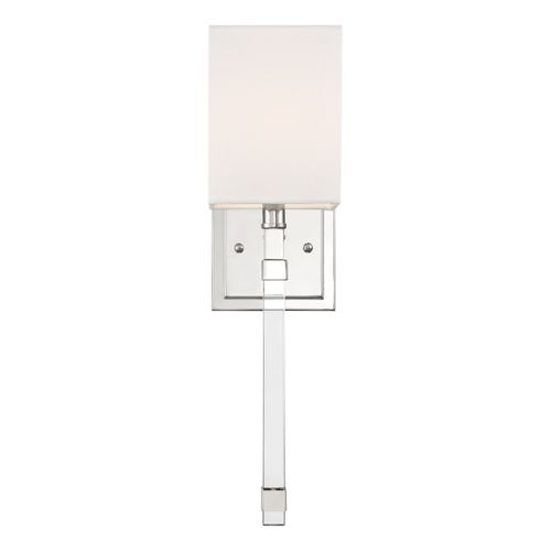 Main product image of Thompson 1 Light Wall Sconce Polished Nickel Finish w/ White Linen Shade