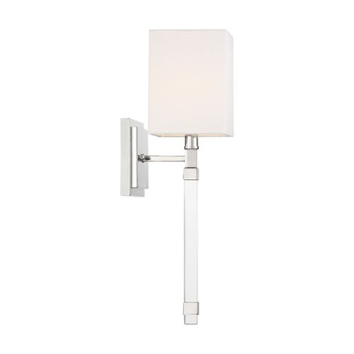 Main product image of Thompson 1 Light Wall Sconce Polished Nickel Finish w/ White Linen Shade