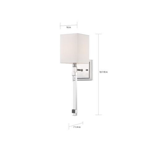 Main product image of Thompson 1 Light Wall Sconce Polished Nickel Finish w/ White Linen Shade