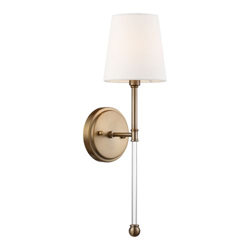 Main product image of Olmstead 1 Light Wall Sconce Burnished Brass Finish w/ White Linen Shade