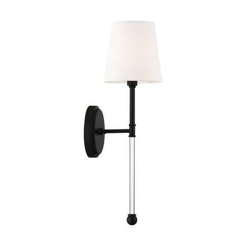 Main product image of Olmstead 1 Light Wall Sconce Aged Bronze Finish w/ White Linen Shade