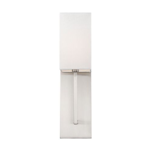 Main product image of Vesey 1 Light Wall Sconce Brushed Nickel Finish w/ White Linen Shade