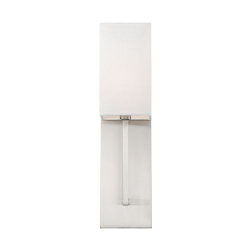 Main product image of Vesey 1 Light Wall Sconce Brushed Nickel Finish w/ White Linen Shade