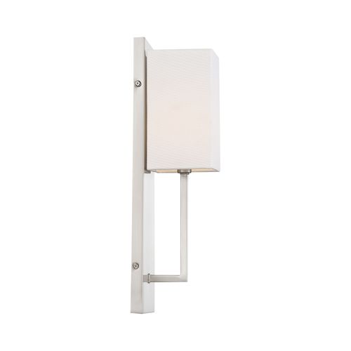 Main product image of Vesey 1 Light Wall Sconce Brushed Nickel Finish w/ White Linen Shade