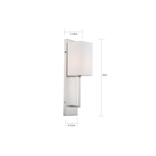 Main product image of Vesey 1 Light Wall Sconce Brushed Nickel Finish w/ White Linen Shade
