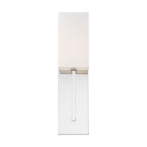 Main product image of Vesey 1 Light Wall Sconce Polished Nickel Finish w/ White Linen Shade