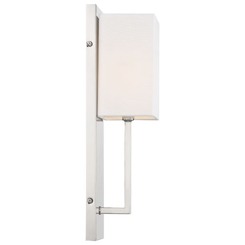 Main product image of Vesey 1 Light Wall Sconce Polished Nickel Finish w/ White Linen Shade