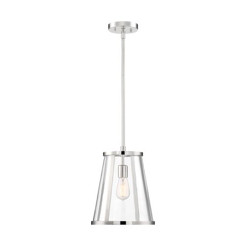 Main product image of Bruge 1 Light Pendant Fixture Polished Nickel Finish w/ Clear Glass
