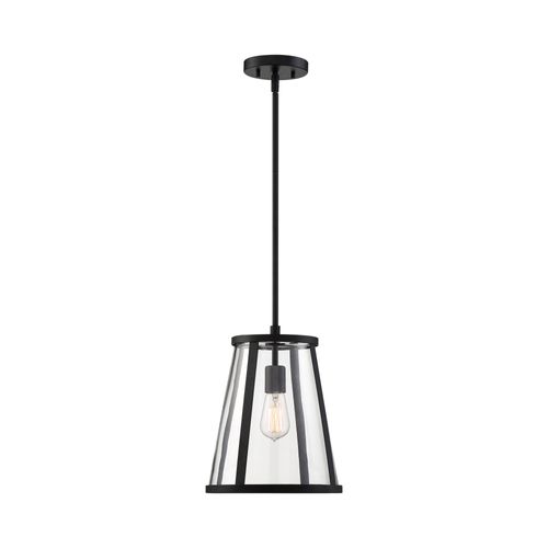 Main product image of Bruge 1 Light Pendant Fixture Matte Black Finish w/ Clear Glass