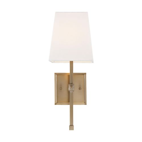 Main product image of Highline 1 Light Vanity Burnished Brass Finish w/ White Linen Shade