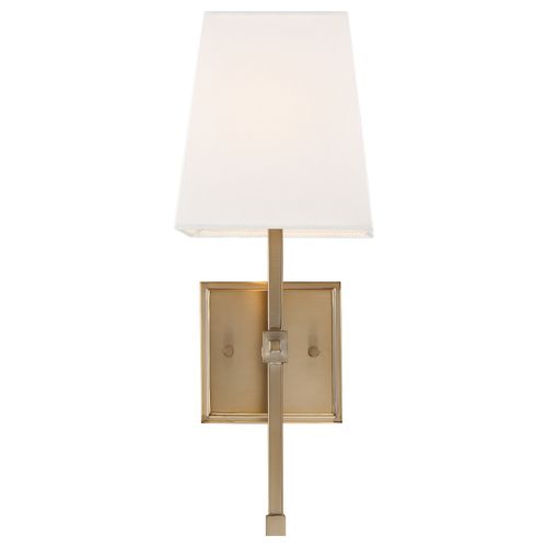 Main product image of Highline 1 Light Vanity Burnished Brass Finish w/ White Linen Shade