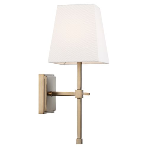 Main product image of Highline 1 Light Vanity Burnished Brass Finish w/ White Linen Shade