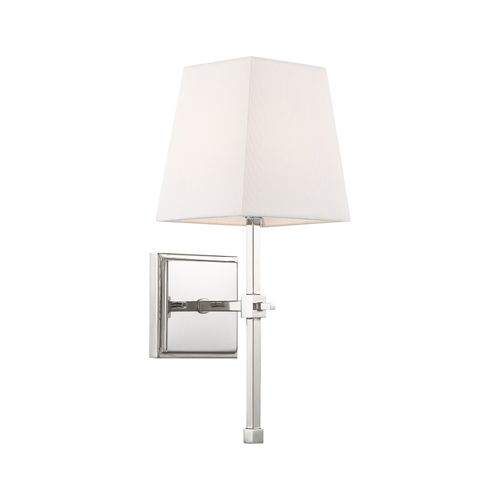 Main product image of Highline 1 Light Vanity Polished Nickel Finish w/ White Linen Shade