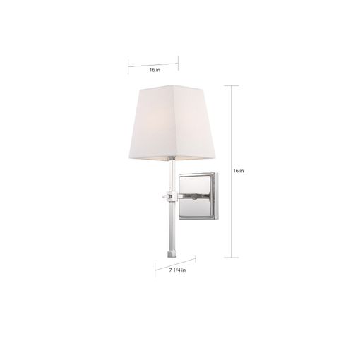 Main product image of Highline 1 Light Vanity Polished Nickel Finish w/ White Linen Shade