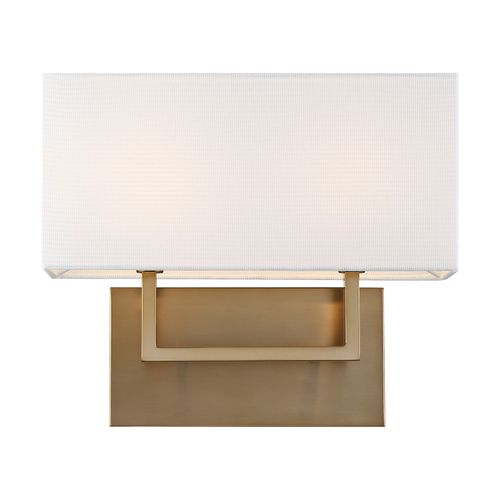 Main product image of Tribeca 2 Light Vanity Burnished Brass Finish w/ White Linen Shade