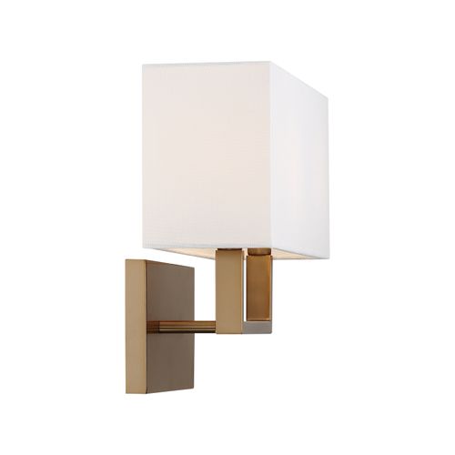 Main product image of Tribeca 2 Light Vanity Burnished Brass Finish w/ White Linen Shade