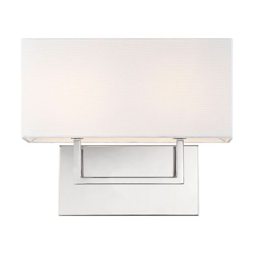 Main product image of Tribeca 2 Light Vanity Polished Nickel Finish w/ White Linen Shade