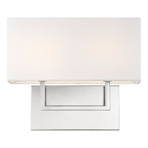 Main product image of Tribeca 2 Light Vanity Polished Nickel Finish w/ White Linen Shade