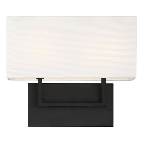 Main product image of Tribeca 2 Light Vanity Aged Bronze Finish w/ White Linen Shade