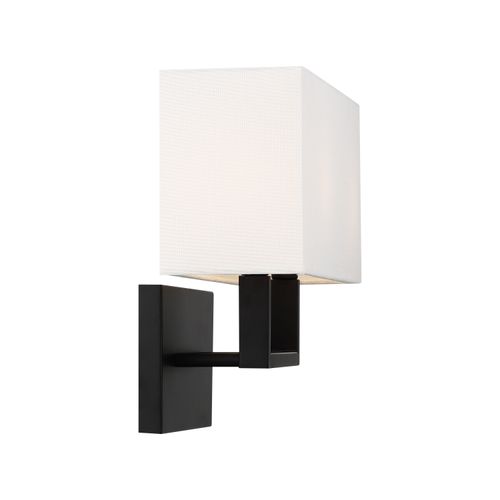Main product image of Tribeca 2 Light Vanity Aged Bronze Finish w/ White Linen Shade